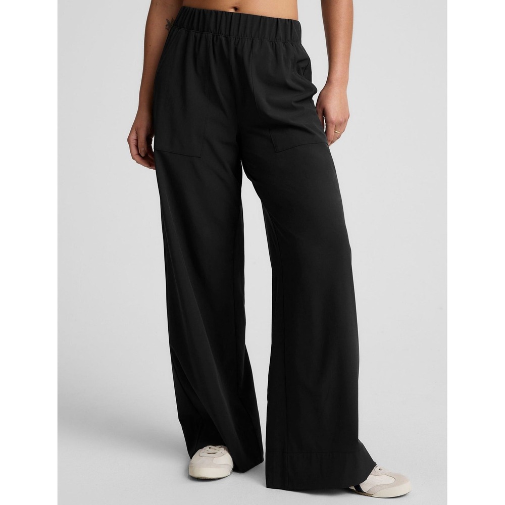 Beyond Yoga Womens XL‎ Easy Wide Leg Pants Black Elastic Waist Pockets Lounge